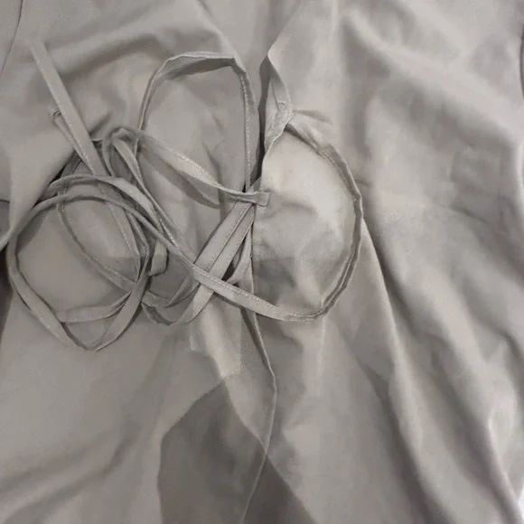 Olive Tie-Front Women's Top Workwear - M - Picture 3 of 4